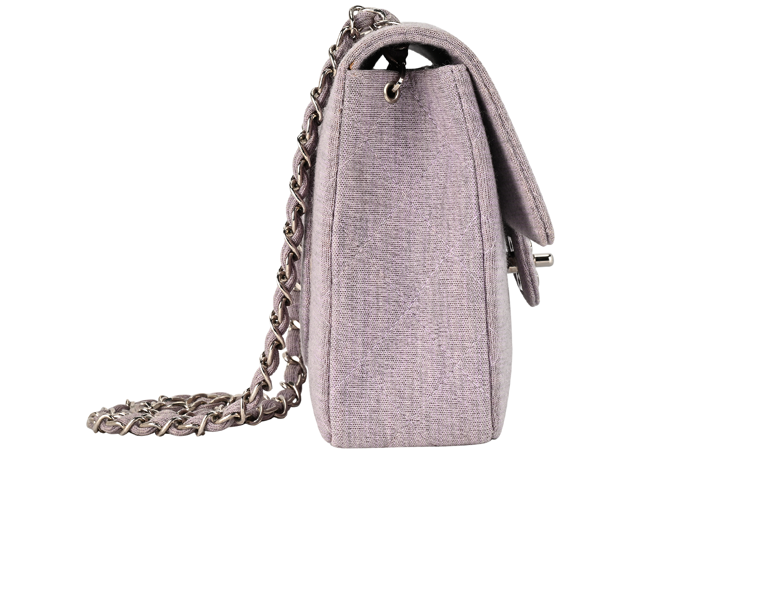 Medium Classic Flap, &pound;3,100, Handbags, Purple, Fabric, Side view